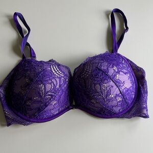 Victoria's Secret Deep Purple Lace Push Up Bra
